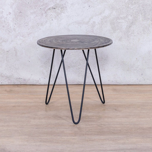 Axel Antique Pewter Side Table Side Table Leather Gallery