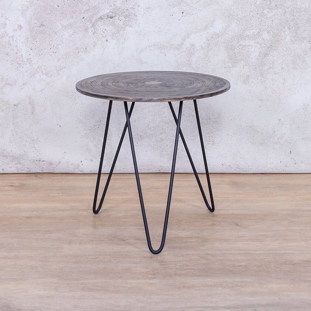 Axel Antique Pewter Side Table Side Table Leather Gallery