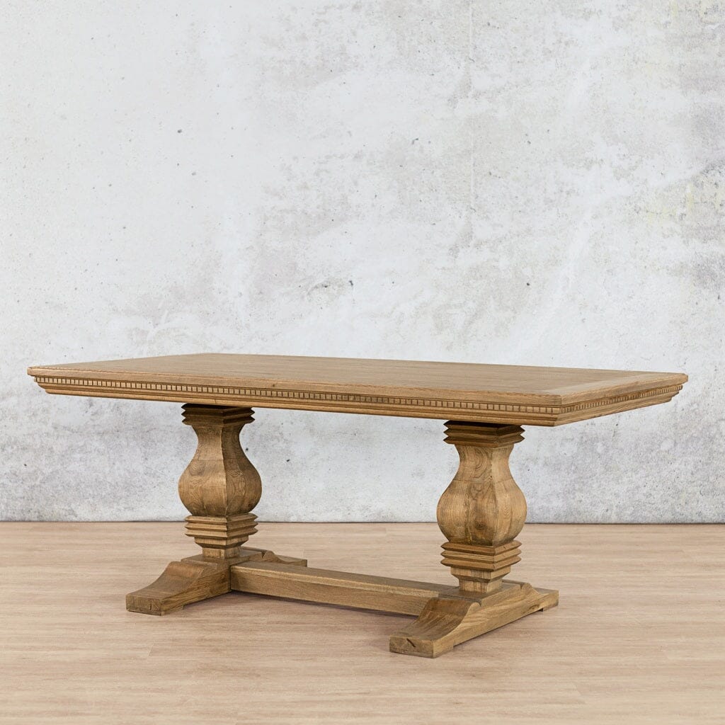 Belmont 10 seater wooden dining table in Antique Chocolate finish styled with matching dining chairs-antique-natural-oak