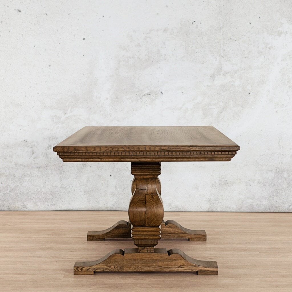 Belmont Fluted Wood Dining Table - 1.9M / 6 Seater Dining Table Leather Gallery-antique-dark-oak