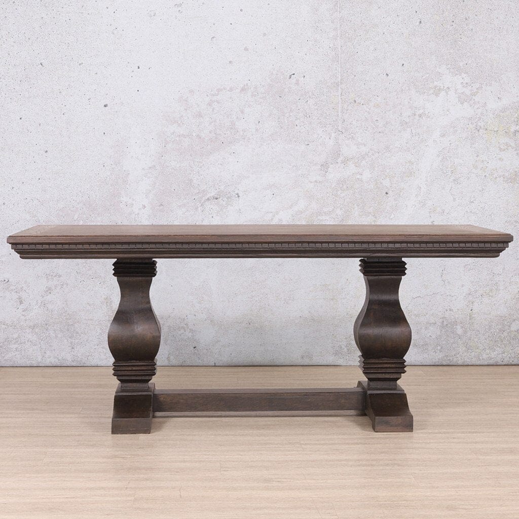Belmont Fluted Wood Dining Table - 1.9M / 6 Seater Dining Table Leather Gallery Antique Chocolate