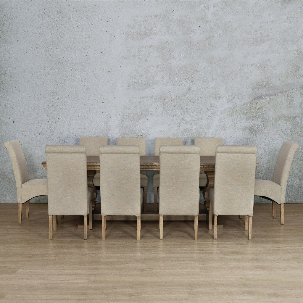 Belmont Fluted Wood Top & Windsor 10 Seater Dining Set Dining room set Leather Gallery  Antique Natural Oak 