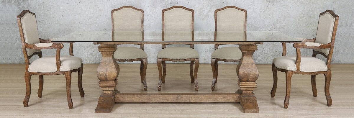Belmont 8 seat dining table set as a complete dining room solution. 