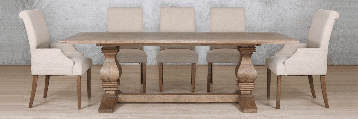 Belmont Wood Top & Baron 8 Seater Dining Set Dining room set Leather Gallery 