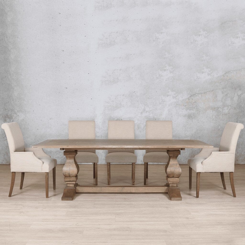 Belmont Wood Top & Baron 8 Seater Dining Set Dining room set Leather Gallery Antique Dark oak