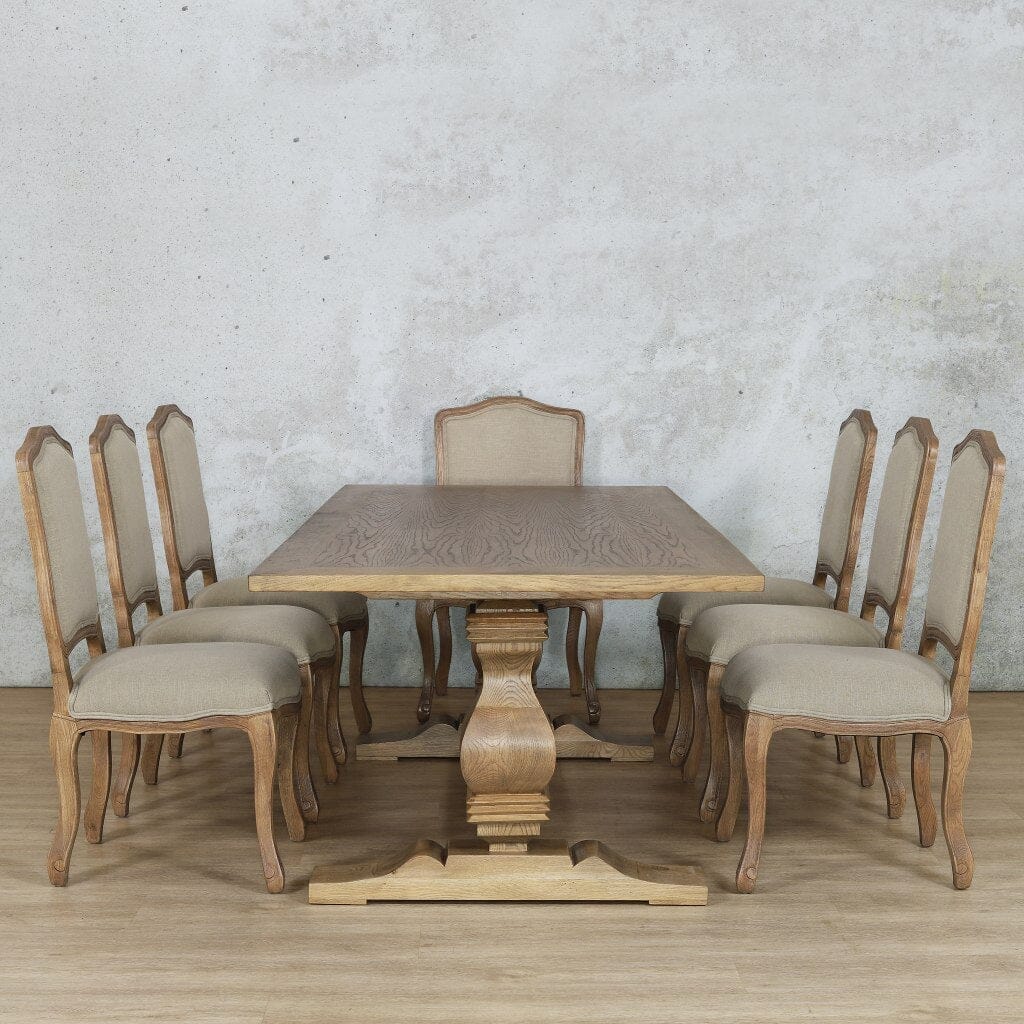 Belmont Wood Top & Duke 8 Seater Dining Set Dining room set Leather Gallery  Antique Natural Oak 