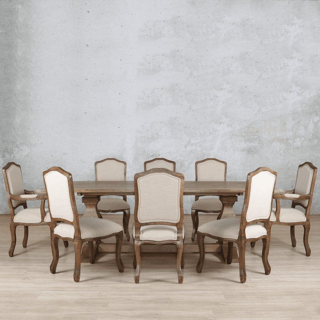 Belmont Wood Top & Duke 8 Seater Dining Set Dining room set Leather Gallery  Antique Dark Oak 