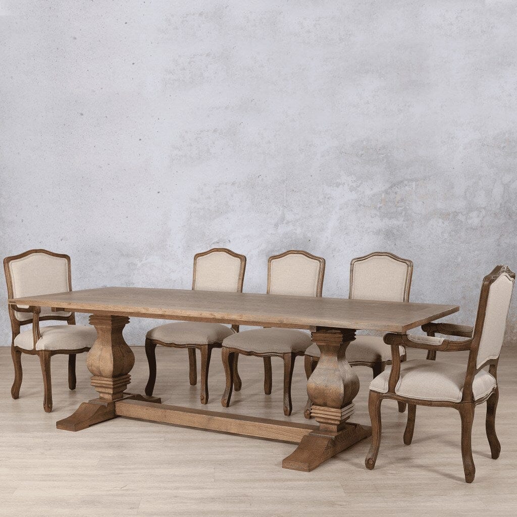 Belmont Wood Top & Duke 8 Seater Dining Set Dining room set Leather Gallery  Antique Dark Oak 
