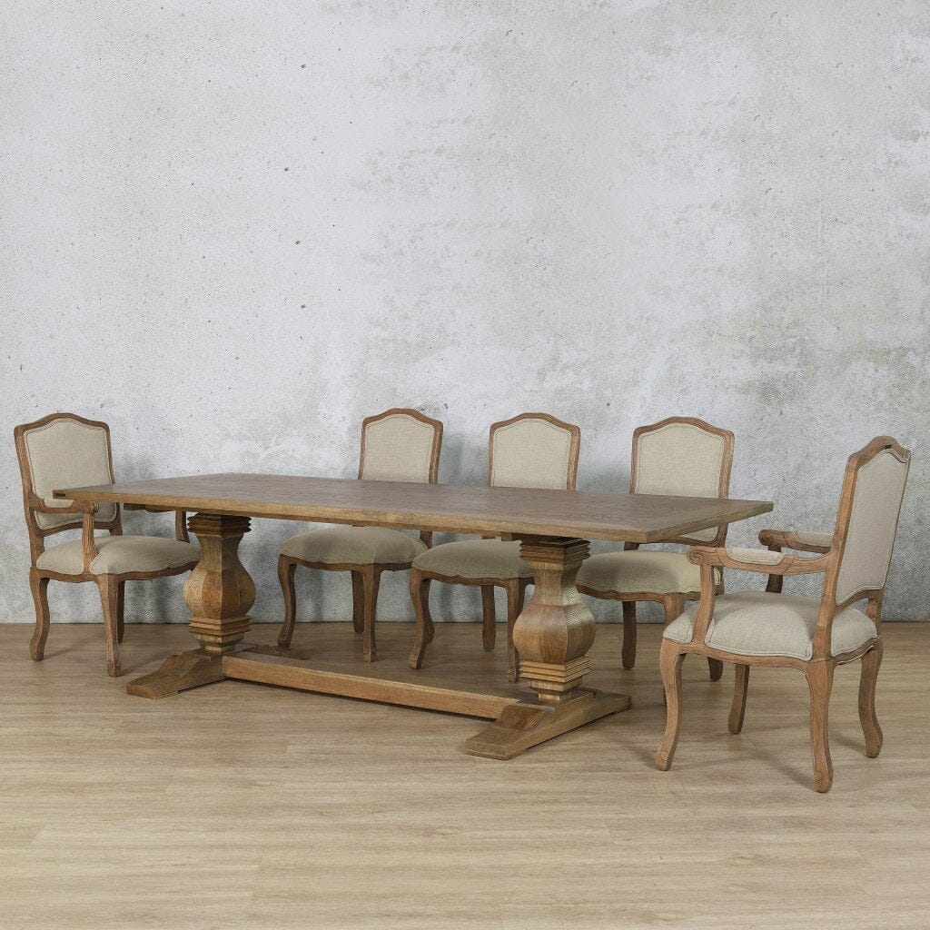 Belmont Wood Top & Duke 8 Seater Dining Set Dining room set Leather Gallery  Antique Natural Oak 