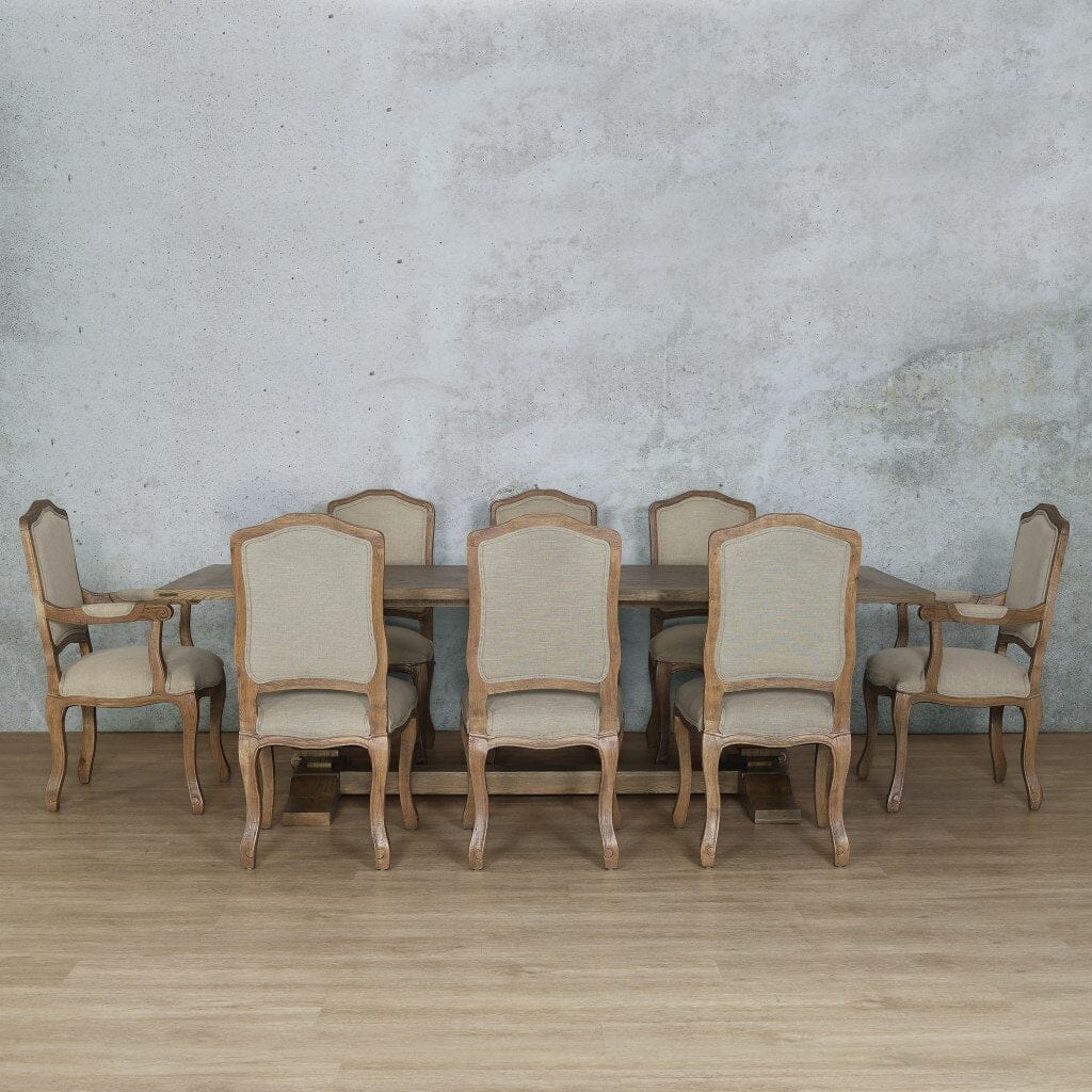 Belmont Wood Top & Duke 8 Seater Dining Set Dining room set Leather Gallery  Antique Natural Oak 