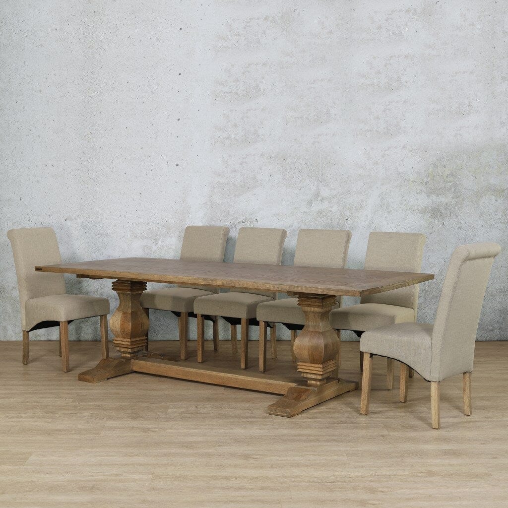 Belmont Wood Top & Windsor 10 Seater Dining Set Dining room set Leather Gallery  Antique Natural Oak 