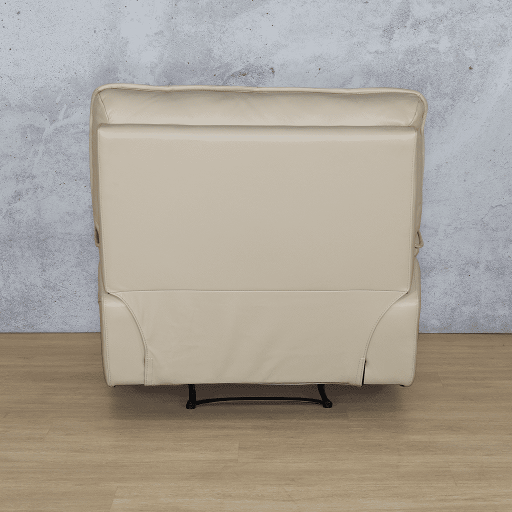Bentley 1 seater leather recliner chair beige - back view | Leather Recliners, recliner couches