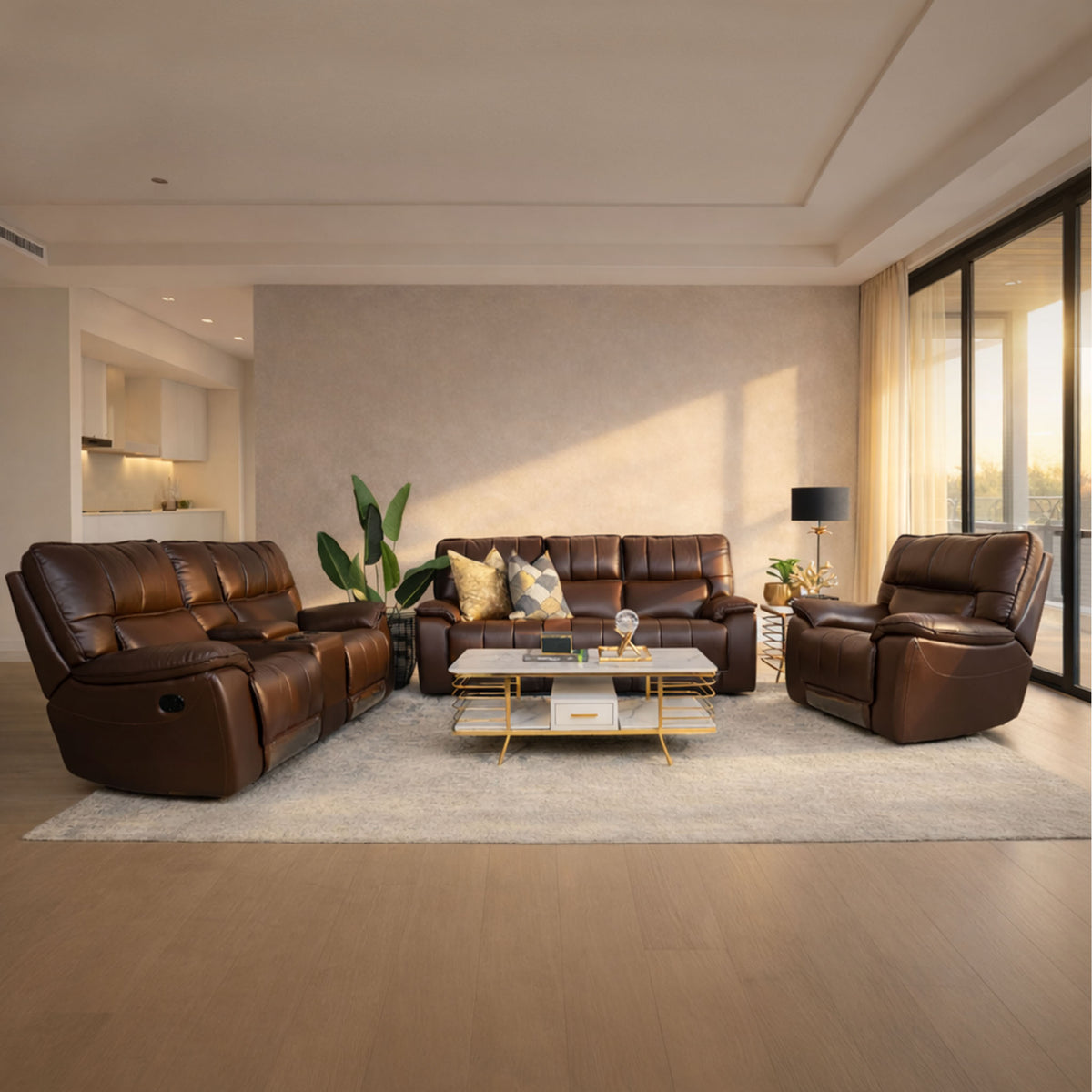 leather recliner lounge suite, recliners, recliner couches, brown leather couch, recliner settees for sale, Choc