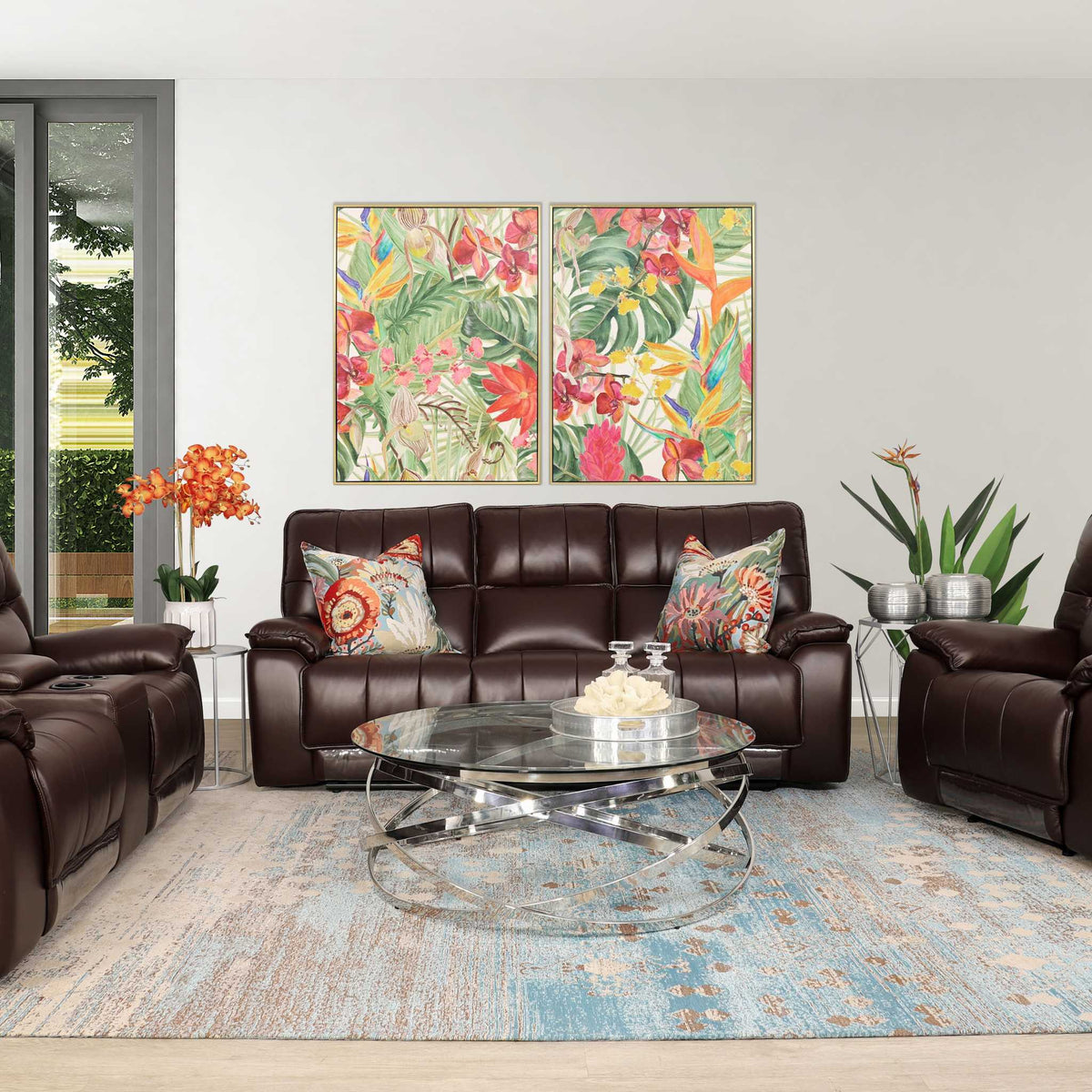 Bentley Home Theatre Suite 3 + 2 + 1- Available on Special Order Plan Only - Leather Recliner choc