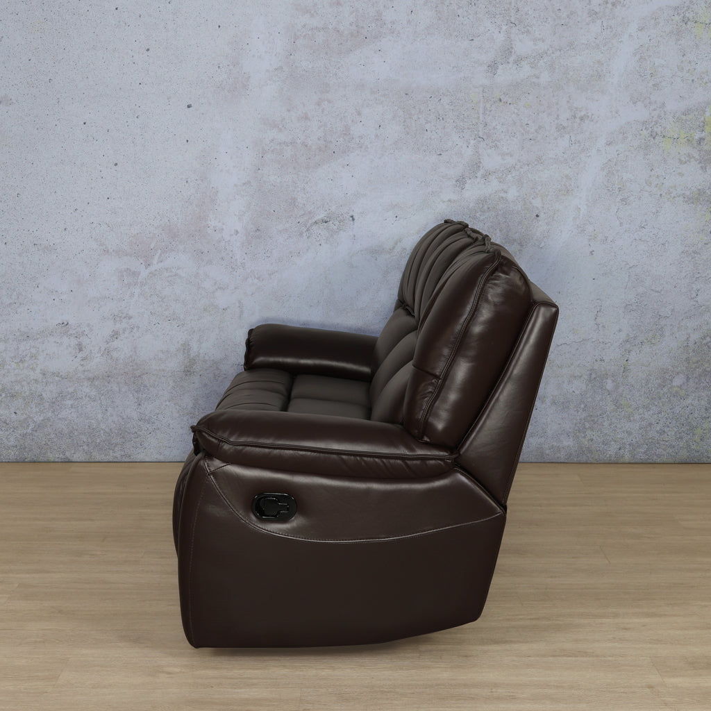 Bentley Leather 3-seater Recliner in Imperial Choc Side View 
