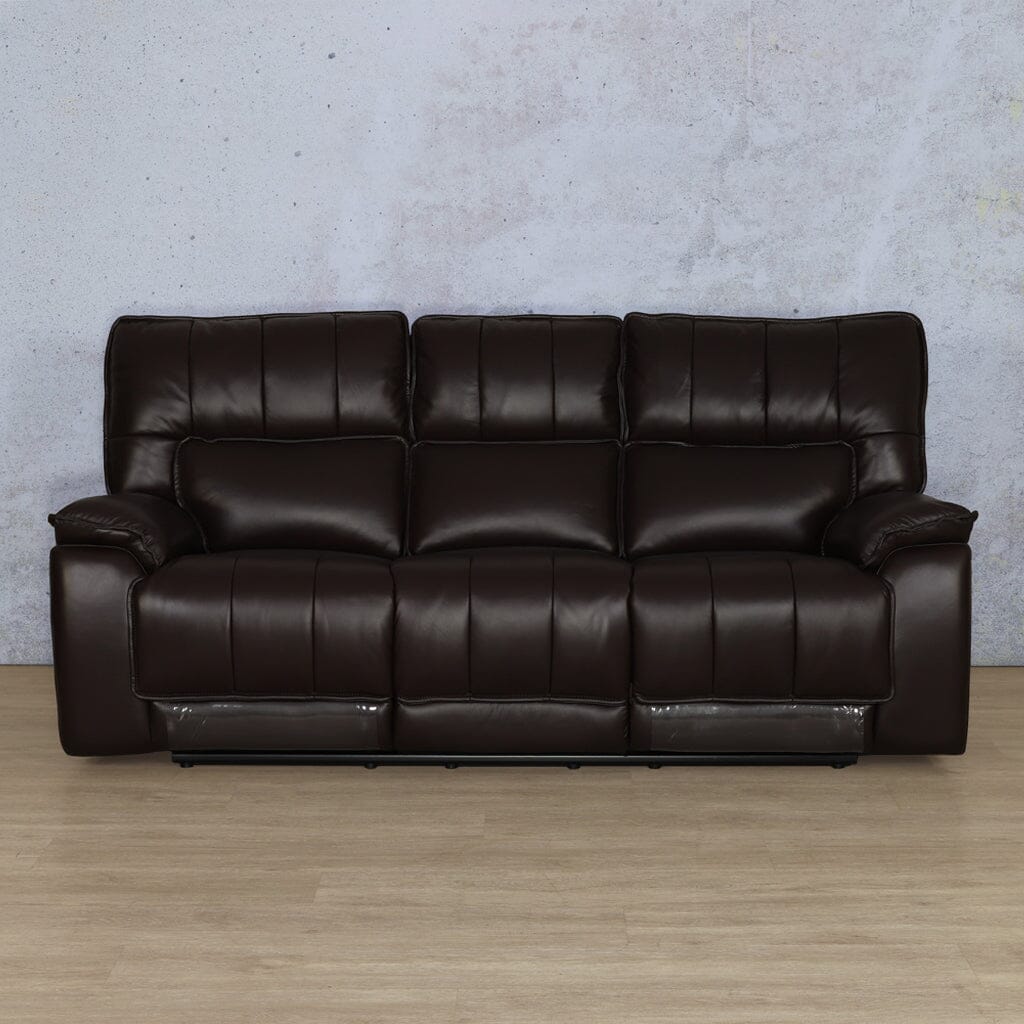 Bentley Leather 3-seater Recliner in Imperial Choc Front View 