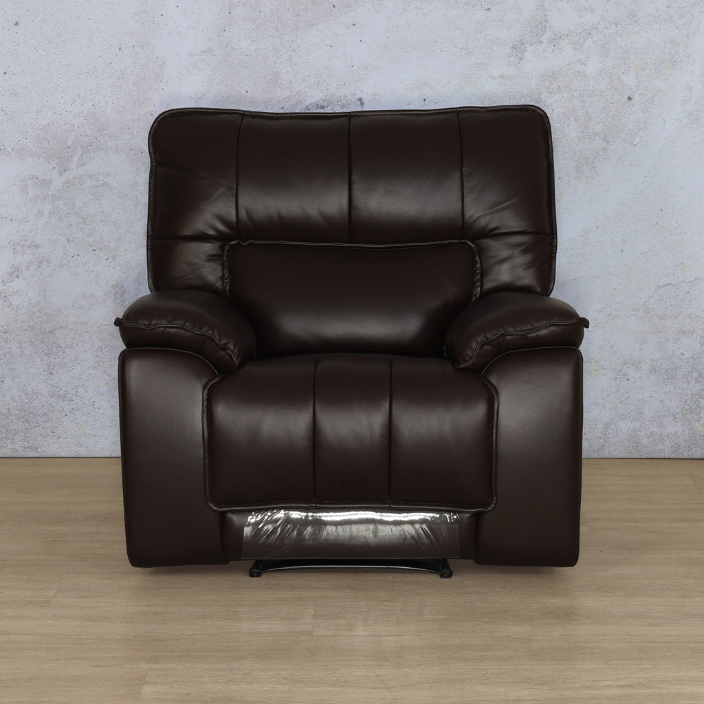 Bentley Leather 1-seater Recliner in Imperial Choc Front View 