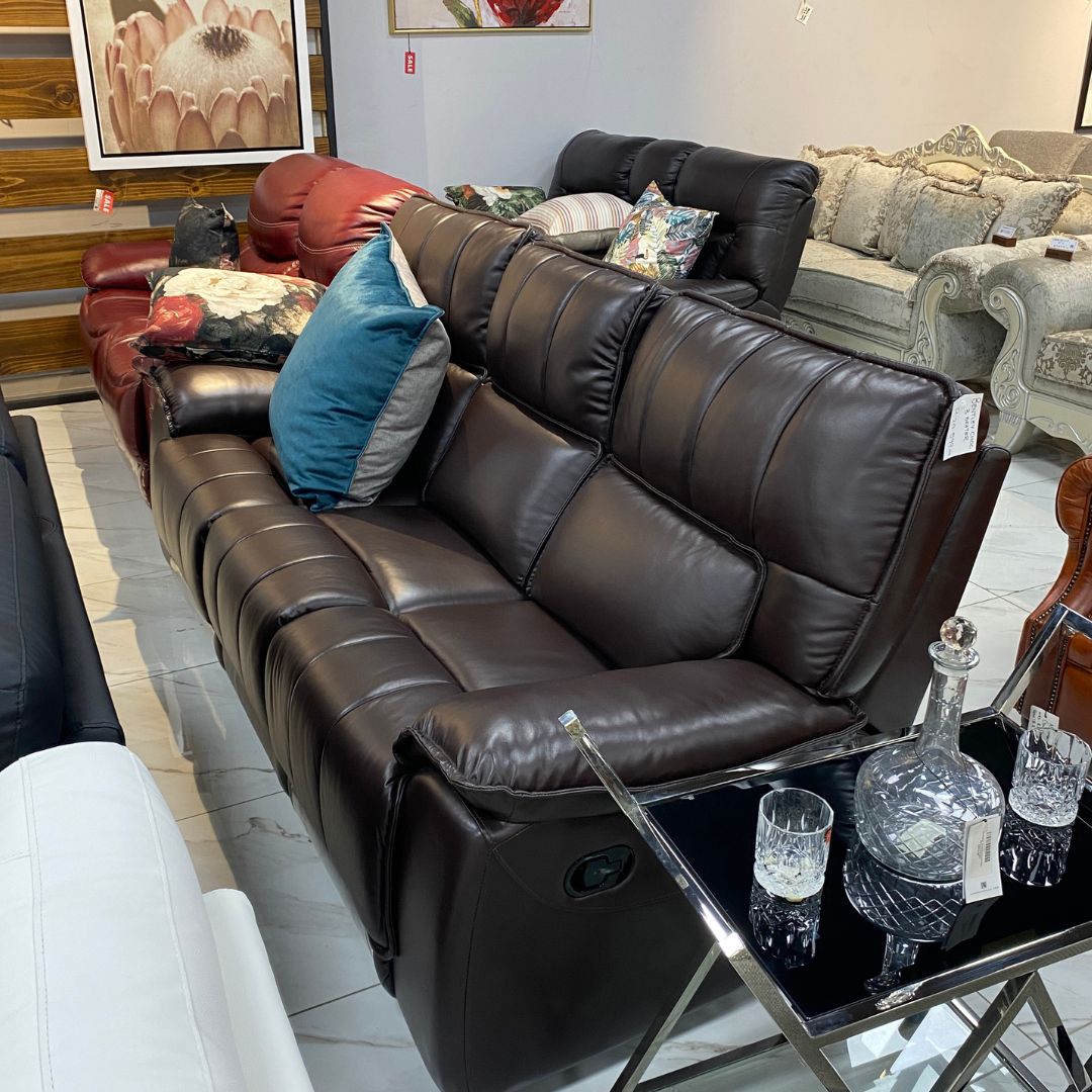 Bentley Leather Recliner 3 Seater - Warehouse Clearance