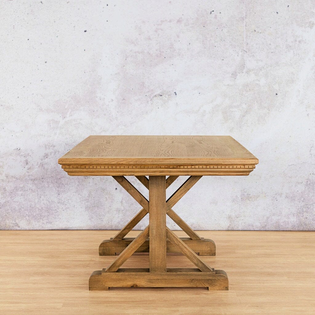 Berkeley Fluted Wood Dining Table - 1.9M / 6 Seater Dining Table Leather Gallery- antique natural oak