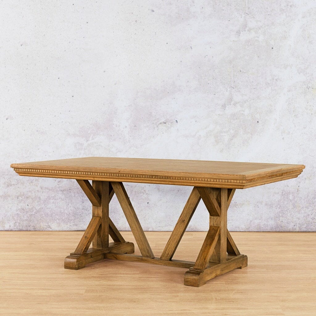 Berkeley Fluted Wood Dining Table - 1.9M / 6 Seater Dining Table Leather Gallery Antique Natural Oak 