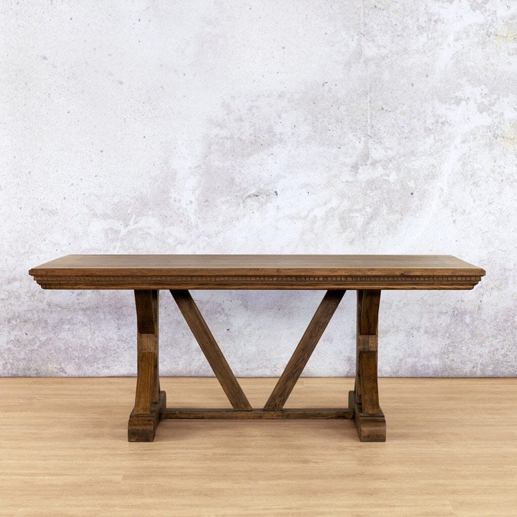 Berkeley Fluted Wood Dining Table - 1.9M / 6 Seater Dining Table Leather Gallery-antique-dark-oak