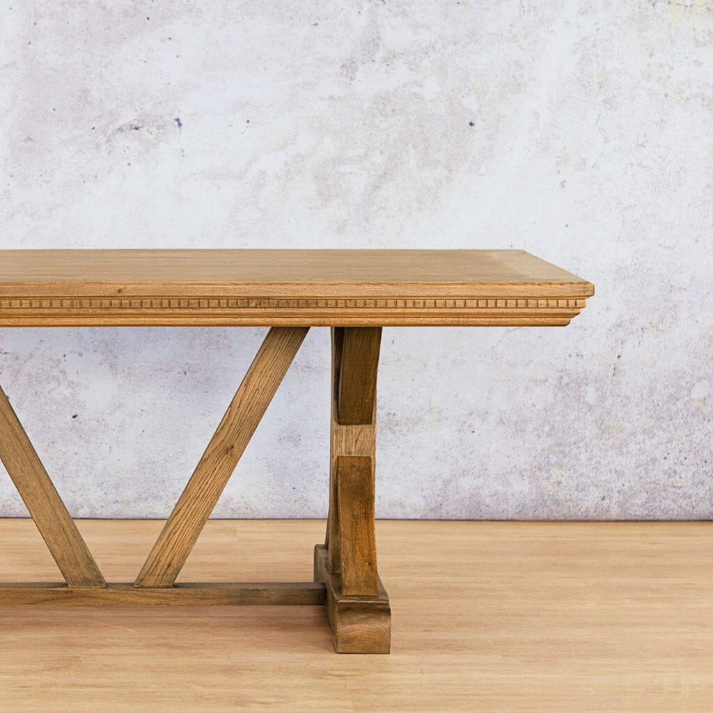 Berkeley Fluted Wood Dining Table - 2.4M / 8 or 10 Seater Dining Table Leather Gallery-antique-natural-oak