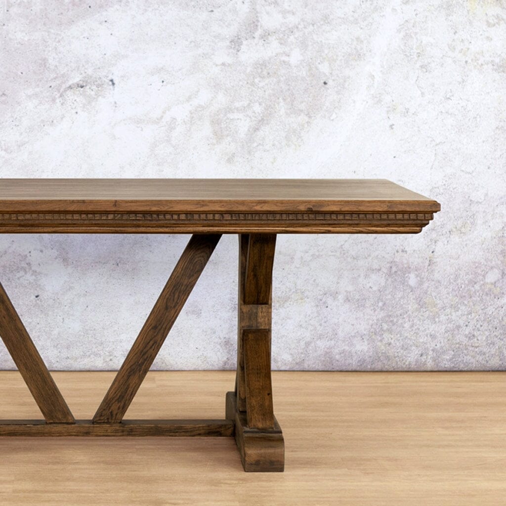 Berkeley Fluted Wood Dining Table - 2.4M / 8 or 10 Seater Dining Table Leather Gallery-antique-dark-oak