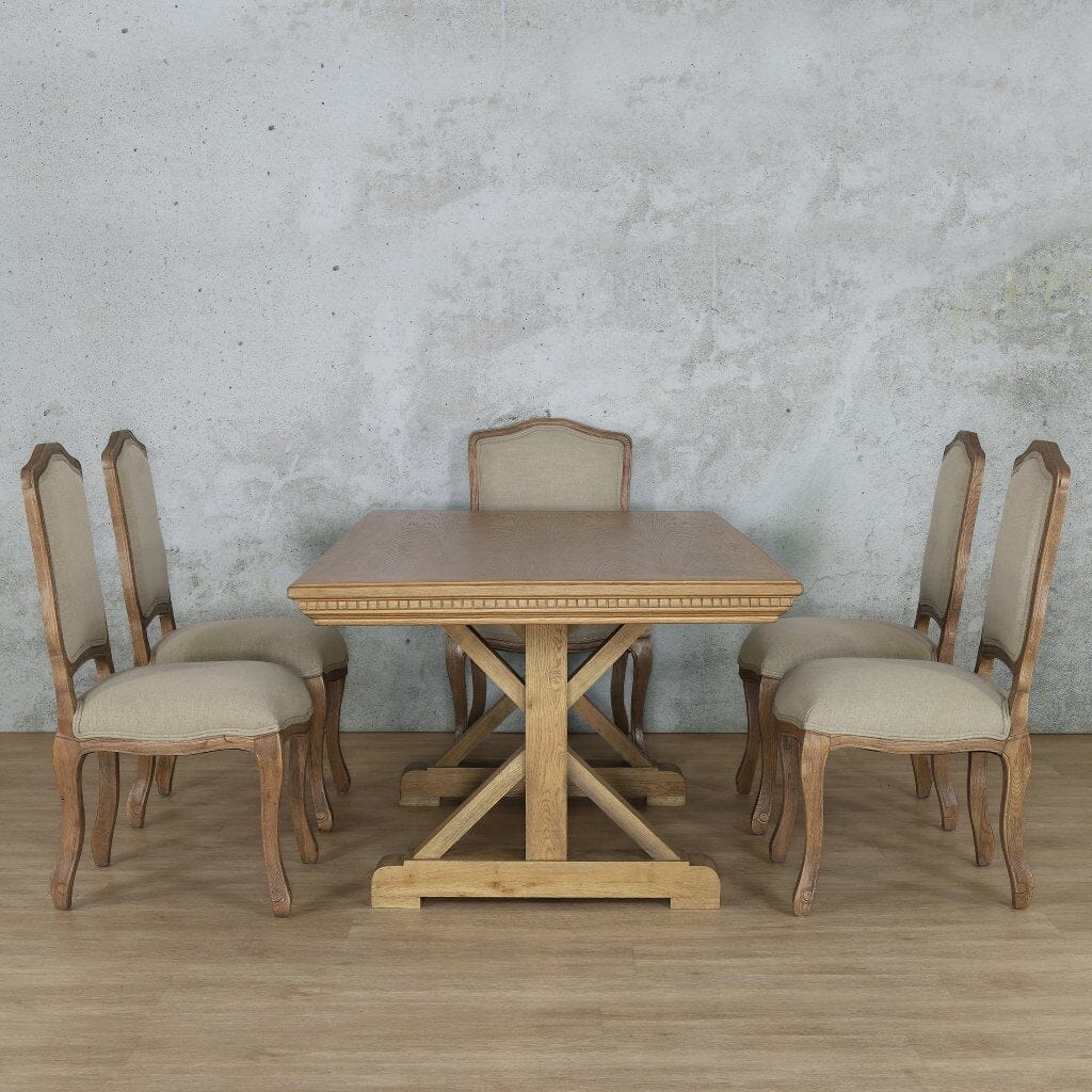 Berkeley Fluted Wood Top & Duke 6 Seater Dining Set Fabric Armchair Leather Gallery  Antique Natural Oak 