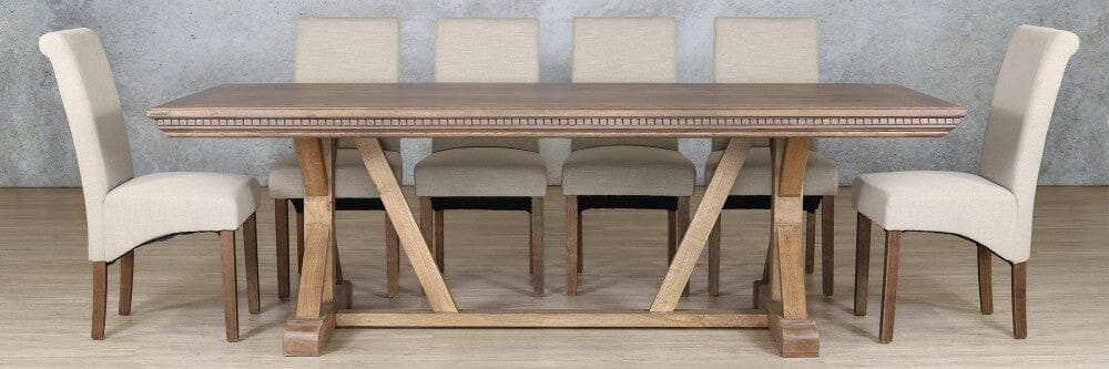 Berkeley Fluted Wood Top & Windsor 10 Seater Dining Set Dining room set Leather Gallery 