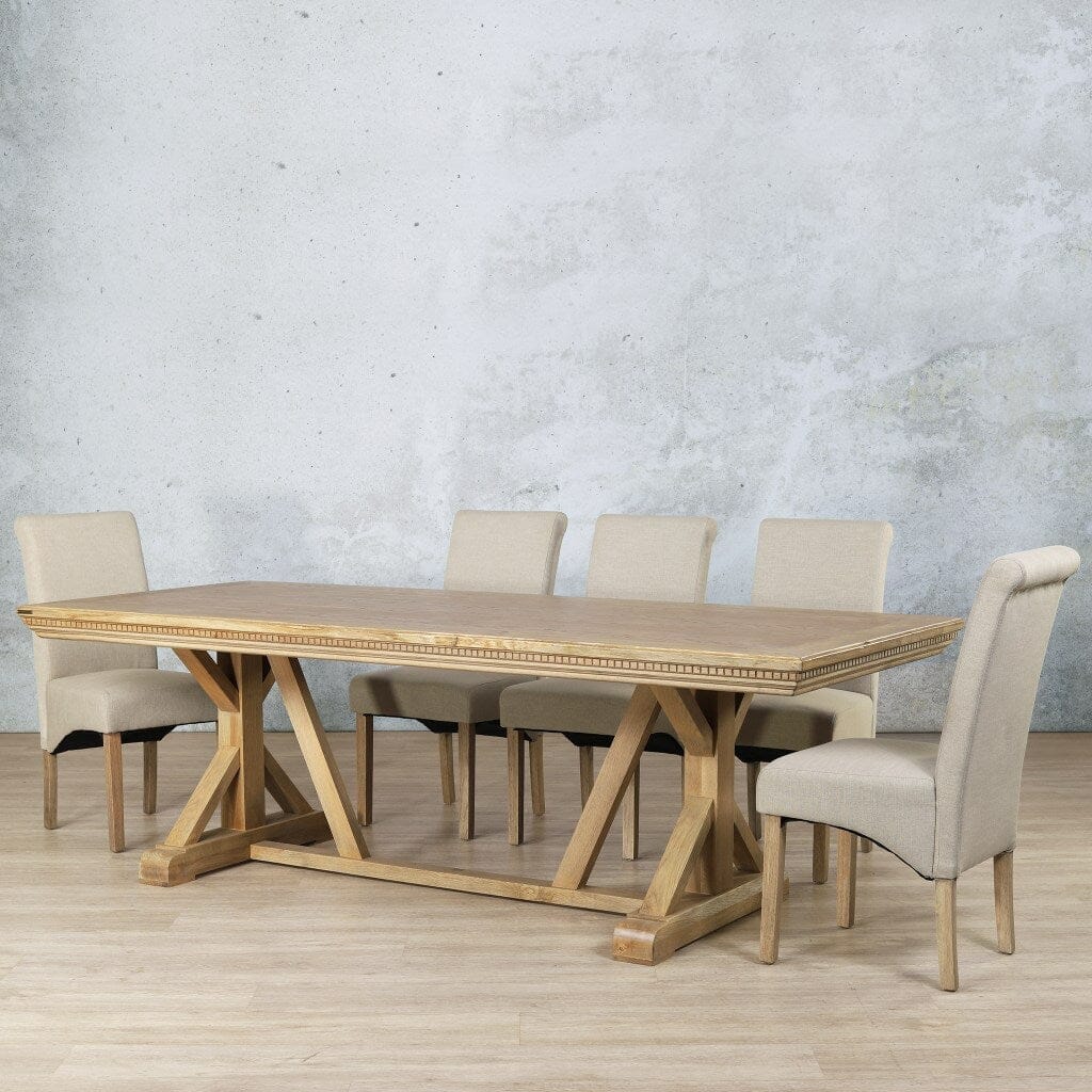 Berkeley Fluted Wood Top & Windsor 8 Seater Dining Set Dining room set Leather Gallery  Antique Natural Oak 