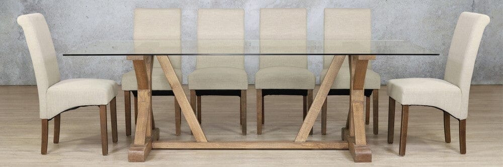 Berkeley Glass Top & Windsor 10 Seater Dining Set Dining room set Leather Gallery 