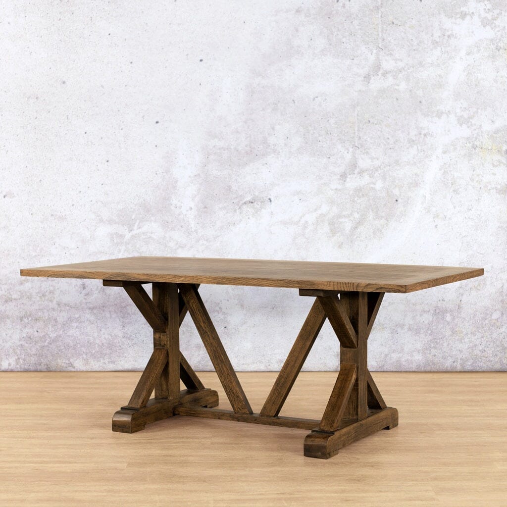 Berkeley Wood Dining Table - 2.4M / 8 or 10 Seater Dining Table Leather Gallery-antique-dark-oak