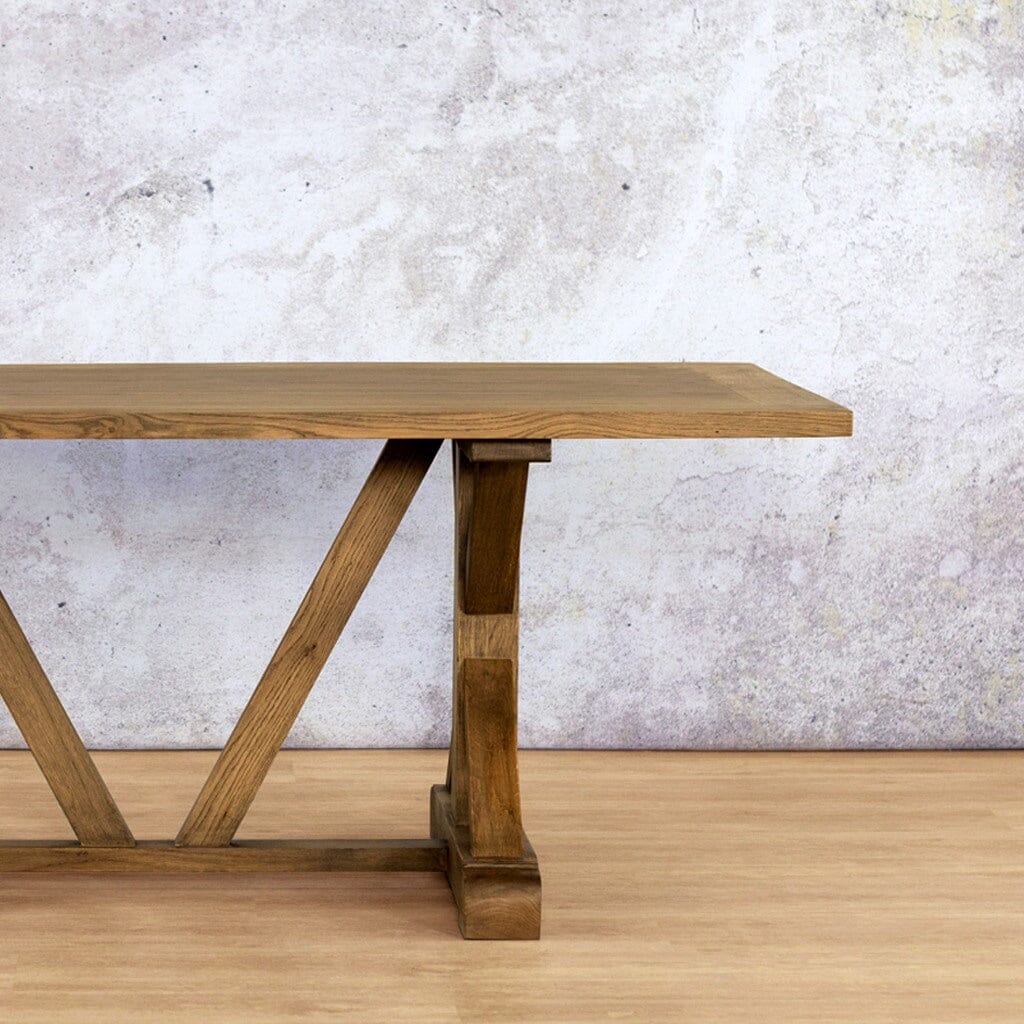 Berkeley Wood Dining Table - 2.4M / 8 or 10 Seater Dining Table Leather Gallery -antique-natural-oak