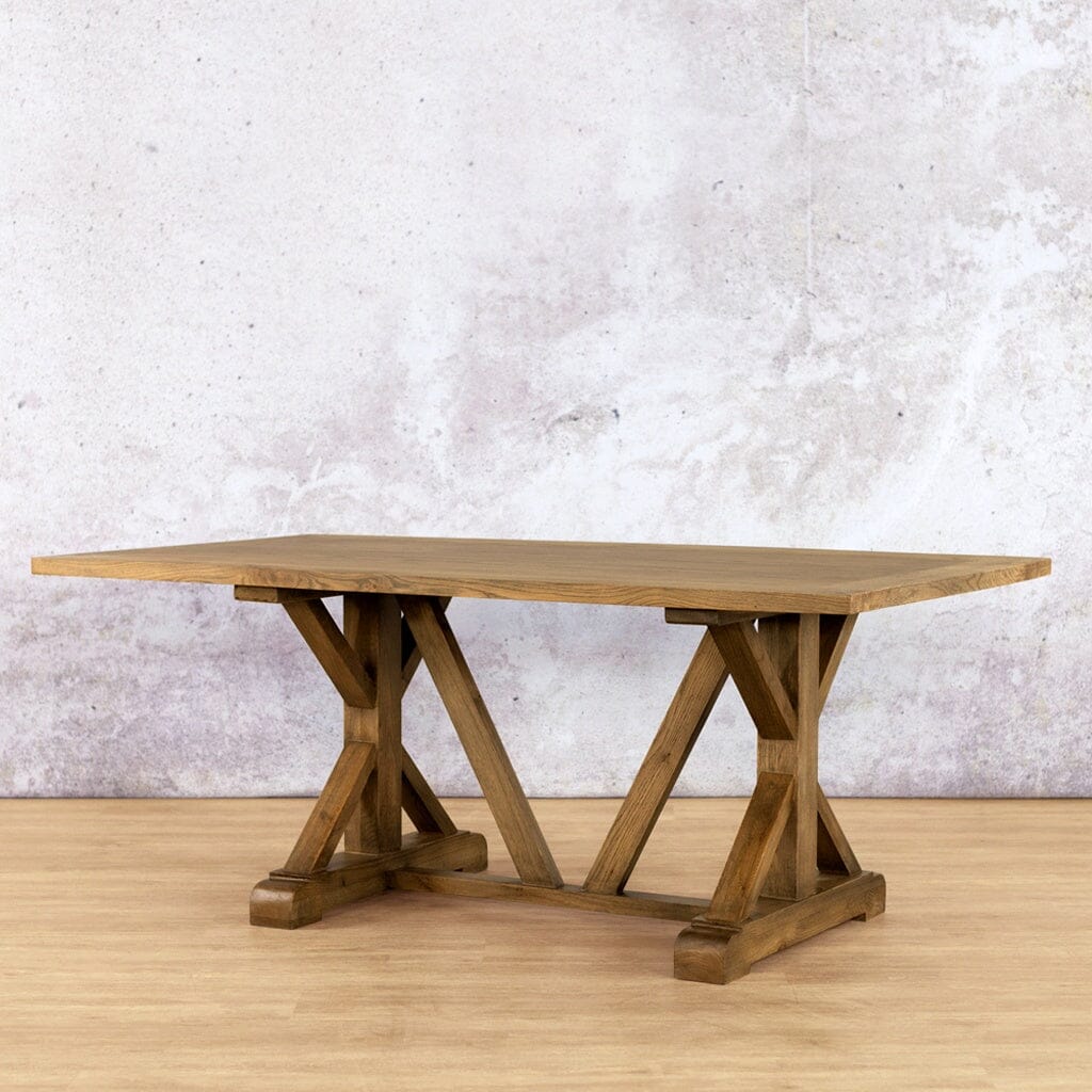 Berkeley Wood Dining Table - 2.4M / 8 or 10 Seater Dining Table Leather Gallery -antique-natural-oak