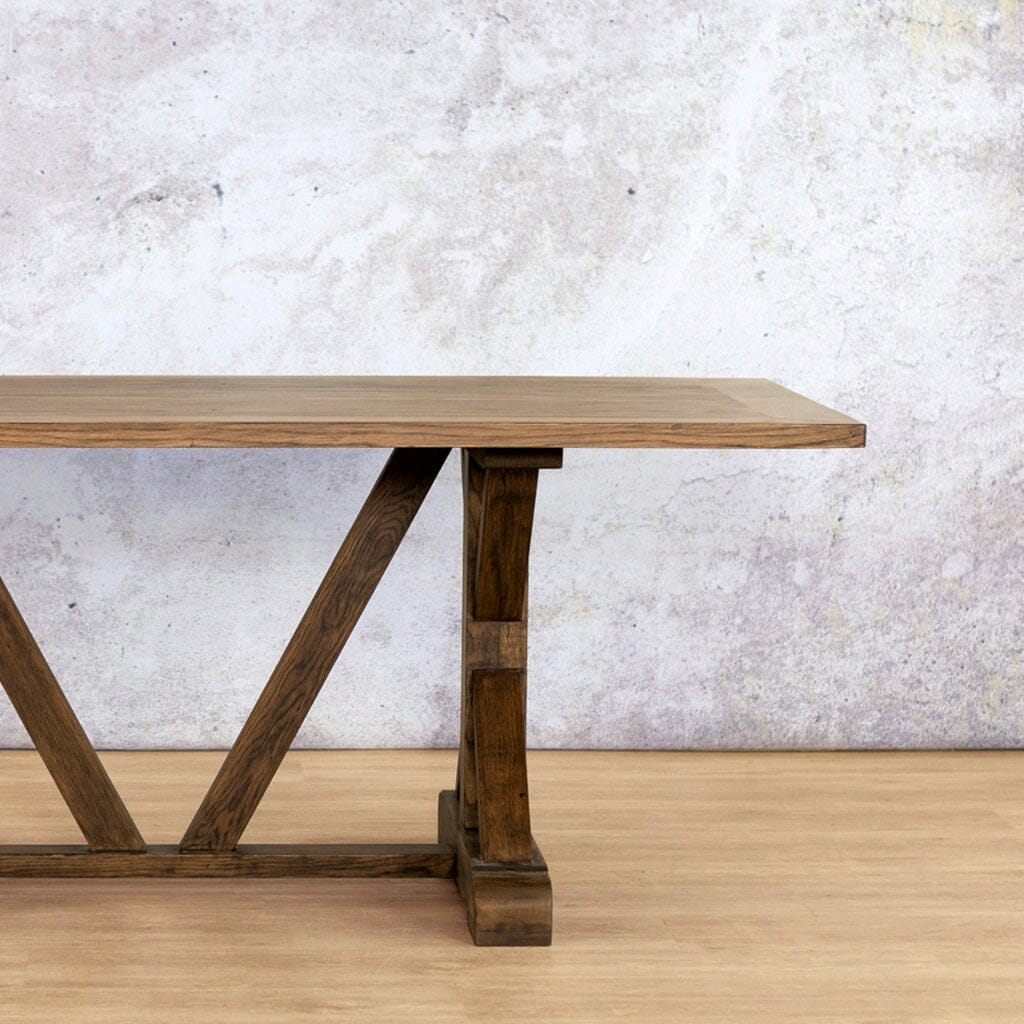 Berkeley Wood Dining Table - 2.4M / 8 or 10 Seater Dining Table Leather Gallery-antique-dark-oak