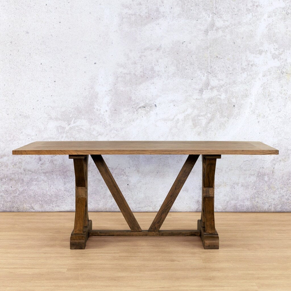 Berkeley Wood Dining Table - 2.4M / 8 or 10 Seater Dining Table Leather Gallery Antique Dark Oak