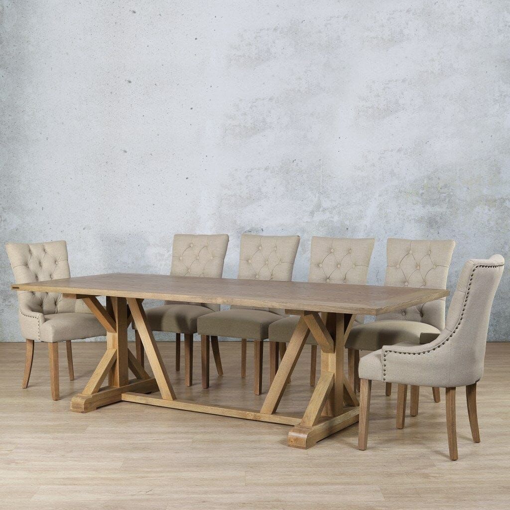 Berkeley Wood Top & Duchess 10 Seater Dining Set Dining room set Leather Gallery  Antique Natural Oak  