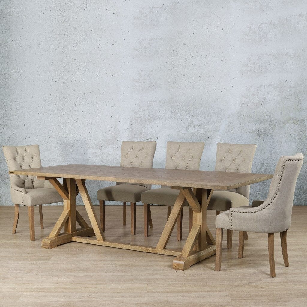 Berkeley Wood Top & Duchess 8 Seater Dining Set Dining room set Leather Gallery  Antique Natural Oak 