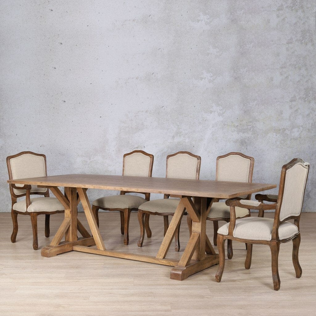 Berkeley Wood Top & Duke 8 Seater Dining Set Dining room set Leather Gallery  Antique Dark Oak 