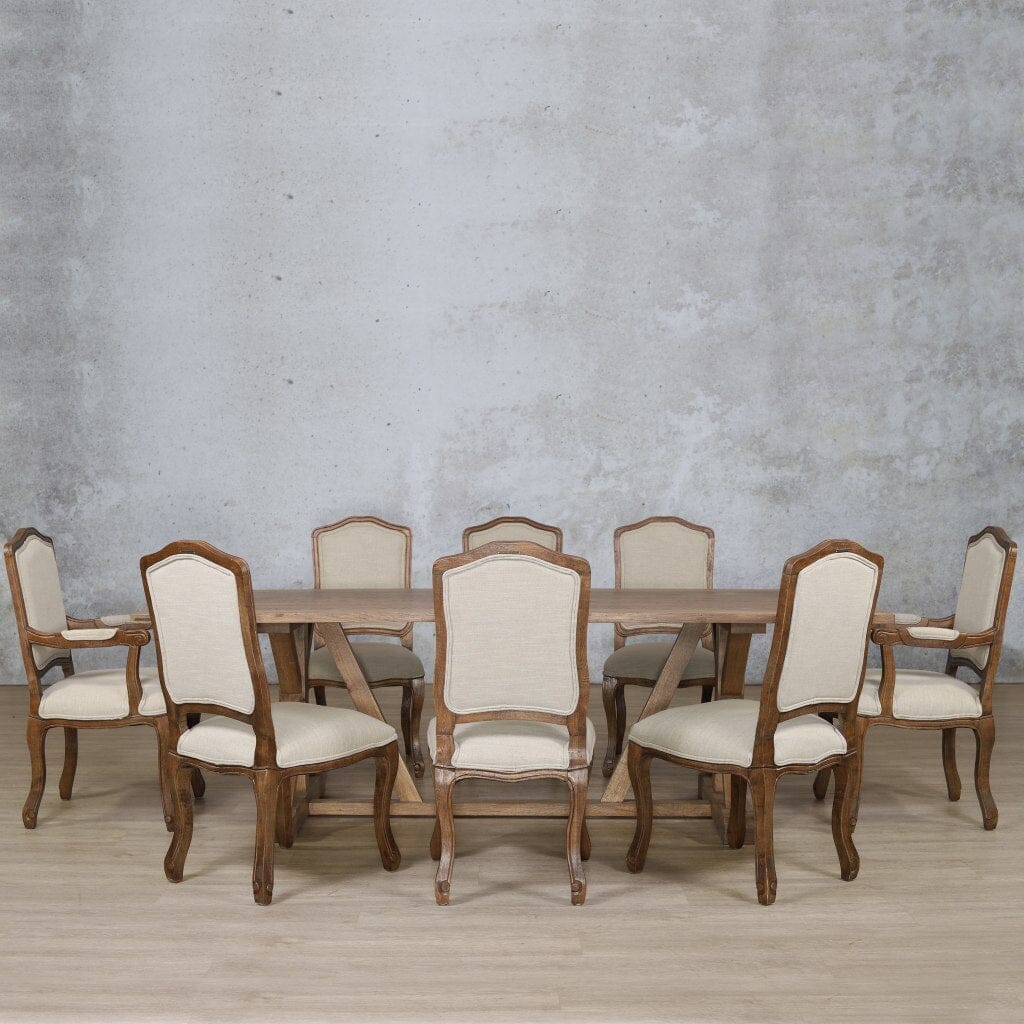 Berkeley Wood Top & Duke 8 Seater Dining Set Dining room set Leather Gallery  Antique Dark Oak 