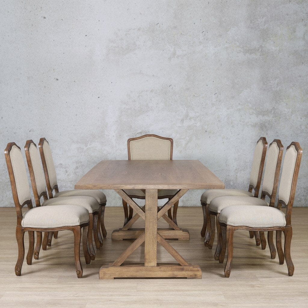 Berkeley Wood Top & Duke 8 Seater Dining Set Dining room set Leather Gallery  Antique Dark Oak 