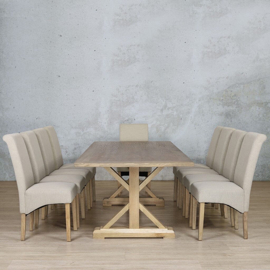 Berkeley Wood Top & Windsor 10 Seater Dining Set Dining room set Leather Gallery  Antique Natural Oak 