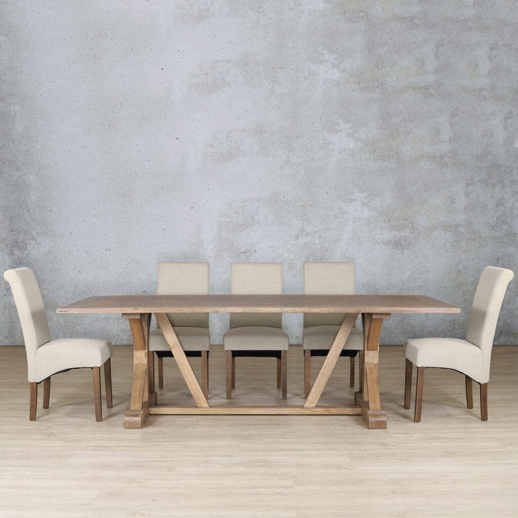 Berkeley Wood Top & Windsor 8 Seater Dining Set Dining room set Leather Gallery Antique Dark Oak 