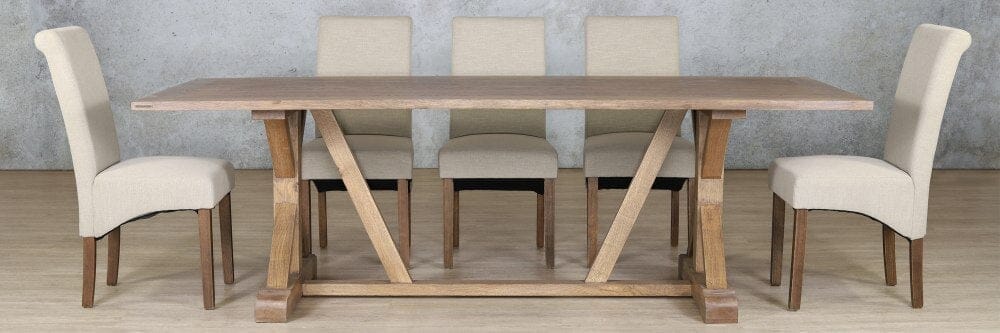 Berkeley Wood Top & Windsor 8 Seater Dining Set Dining room set Leather Gallery 