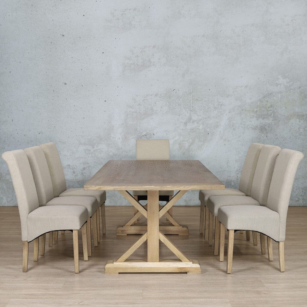 Berkeley Wood Top & Windsor 8 Seater Dining Set Dining room set Leather Gallery  Antique Natural Oak 