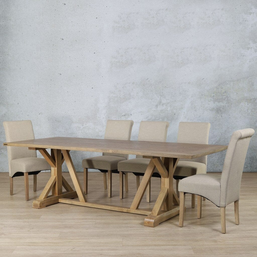 Berkeley Wood Top & Windsor 8 Seater Dining Set Dining room set Leather Gallery  Antique Natural Oak 