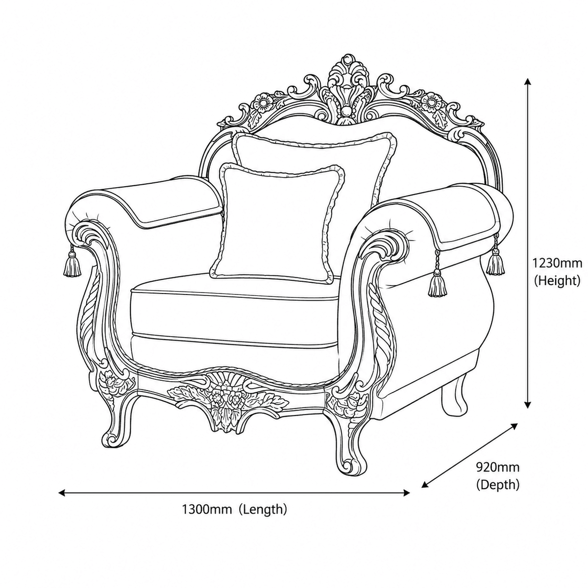 Berlin 1 Seater Fabric Couch