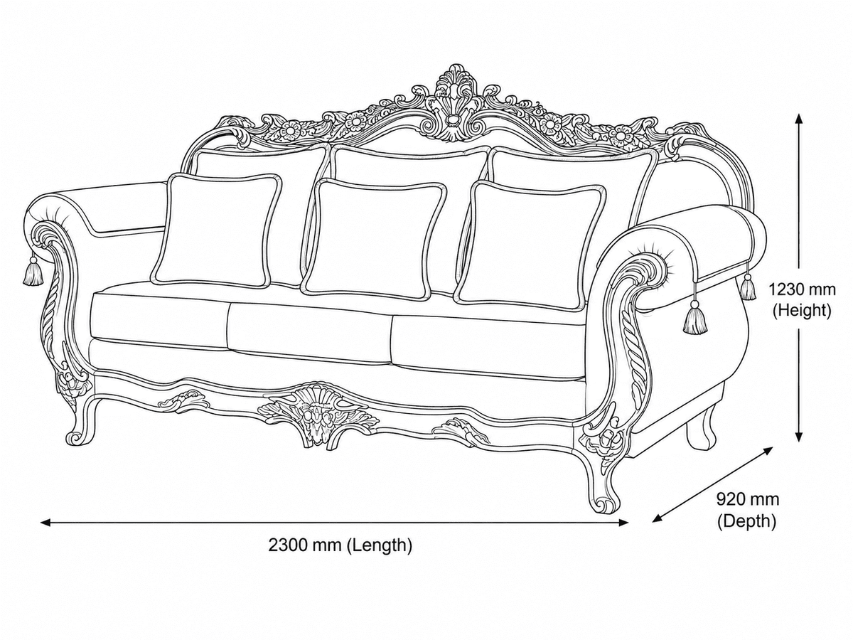 Berlin 3 Seater Fabric Couch