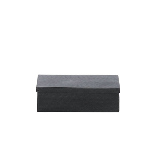 Black Thea Hammered Box - Medium File Box Leather Gallery