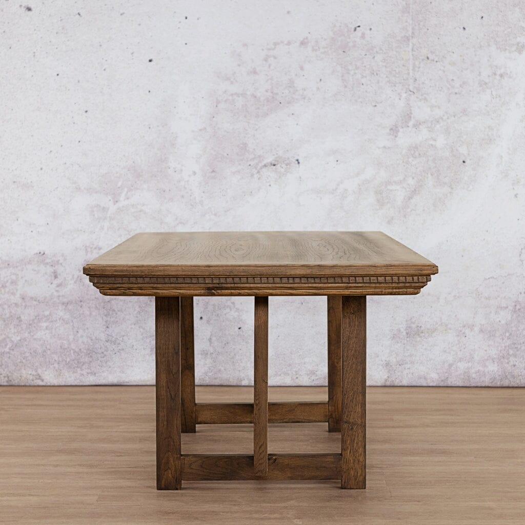 Bolton Fluted Wood Dining Table - 2.4M / 8 or 10 Seater Dining Table Leather Gallery antique dark oak